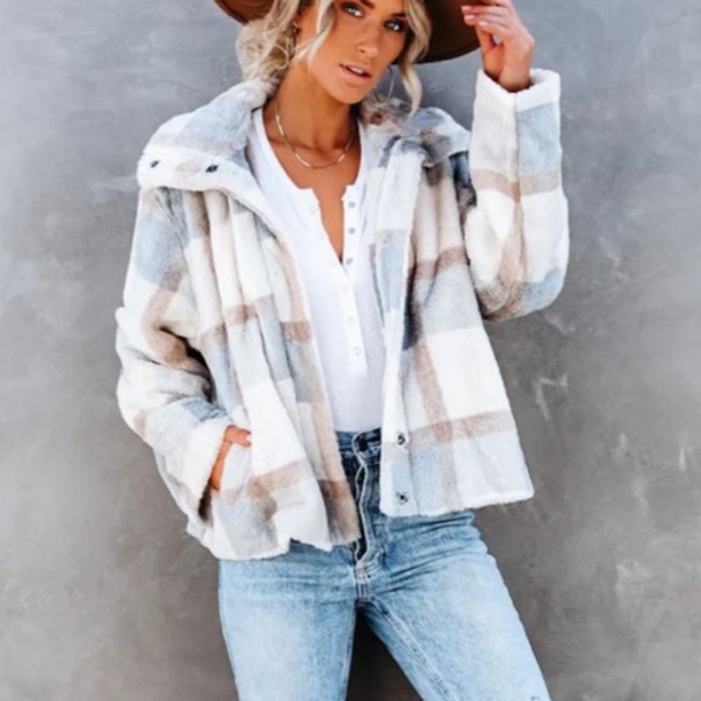 Vici faux Fur Plaid Jacket